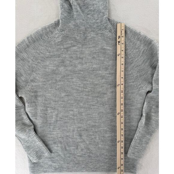 Quince Gray Wool Alpaca Cowl Neck Sweater Pullover Knit Turtleneck Jumper Large - Picture 7 of 7